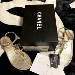 Gold Chanel Sandals